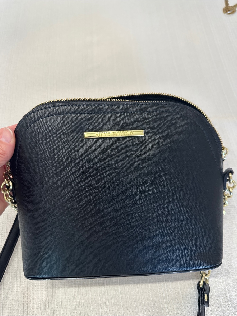 Steve Madden Black Crossbody with Gold Hardware